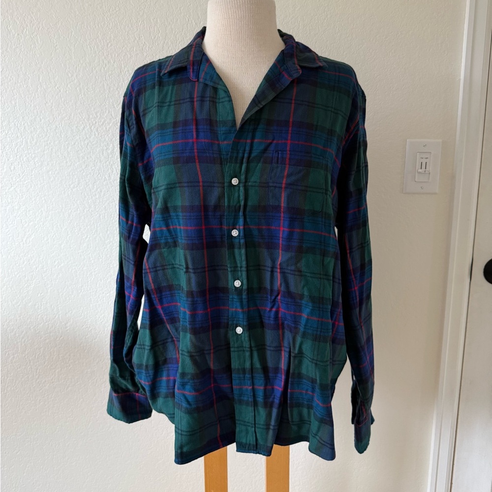 Frank & Eileen Plaid Button-Down Flannel Shirt - Green Blue Red XL Lightweight - Picture 4 of 12